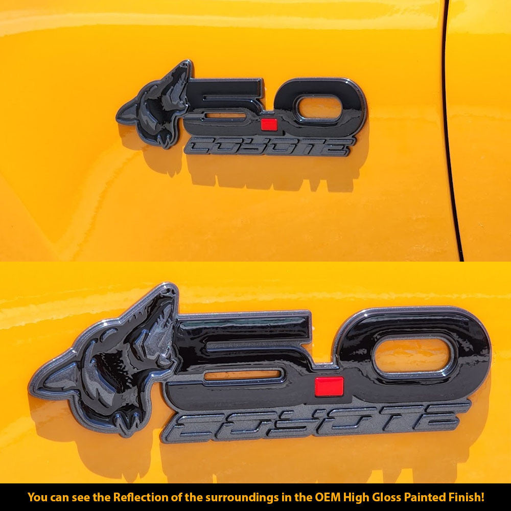 2015-2023 Coyote 5.0 Mustang Fender Emblems (MAGNETIC/BLACK) AMP-85101-46