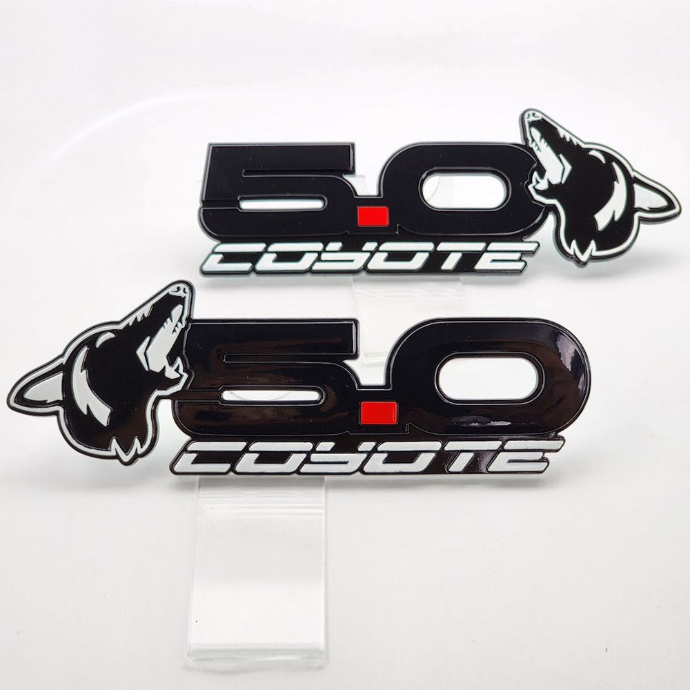 2015-2023 Coyote 5.0 Mustang Fender Emblems (BLACK/WHITE) AMP-85101-14