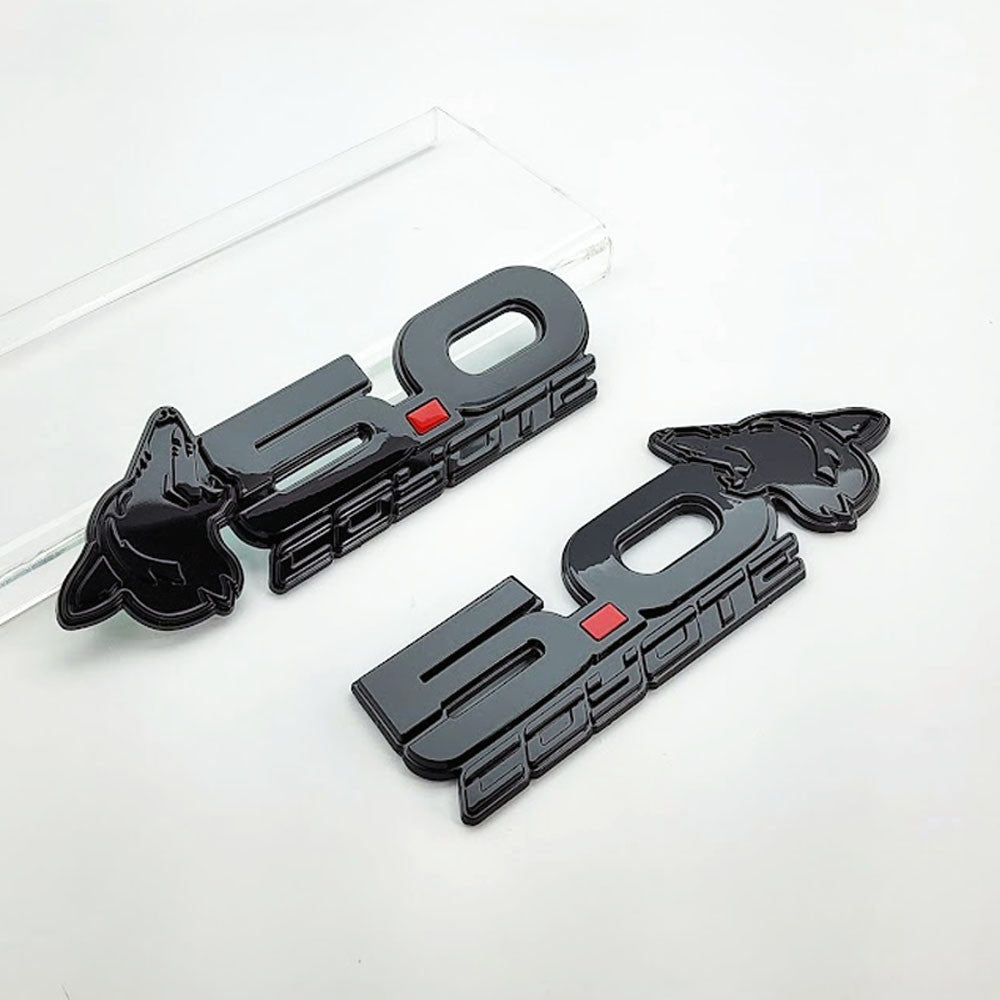 2015-2023 Coyote 5.0 Mustang Fender Emblems (BLACK/GLOSS BLACK) AMP-85101-15