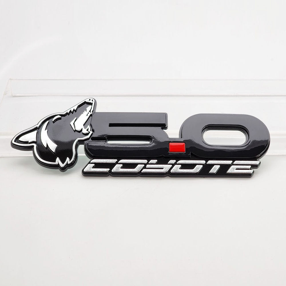 Howling Coyote 5.0 Rear Decklid Emblem Left Coyote - Chrome - Fits Mustang & Universal - AMP-85101-21