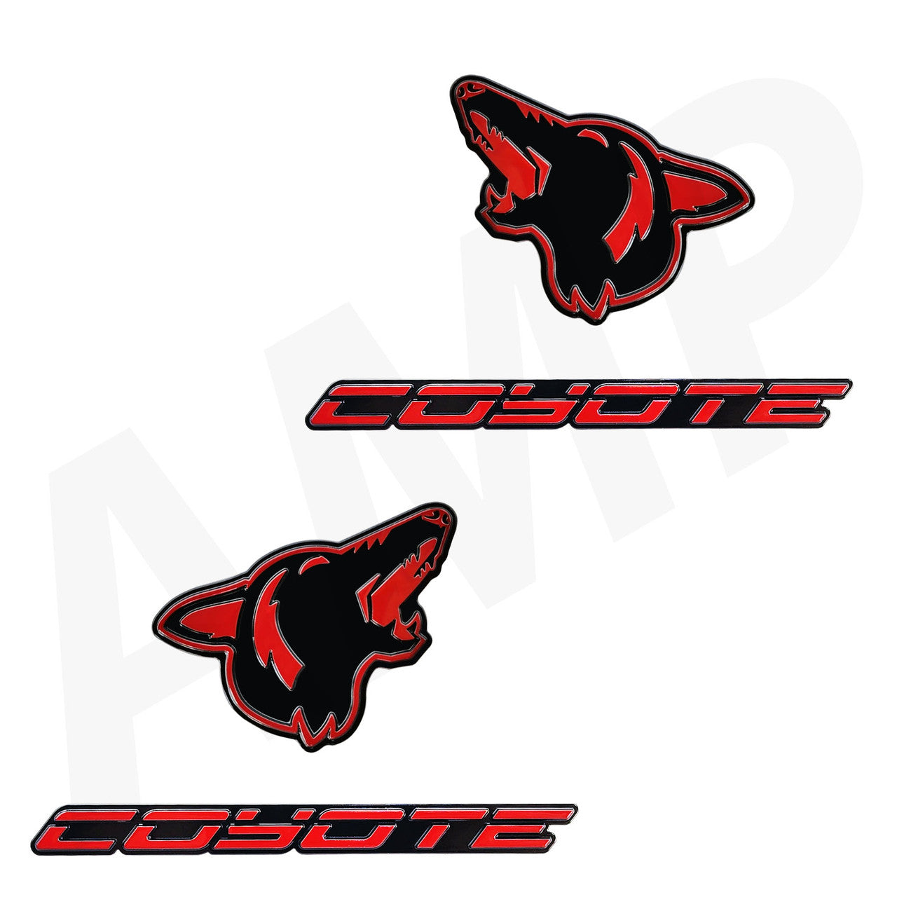 Coyote Head Emblem fits Mustang and F150 - Red