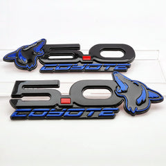 2015-2023 Coyote 5.0 Mustang Fender Emblems (BLACK/LIGHTNING BLUE) AMP-85101-59