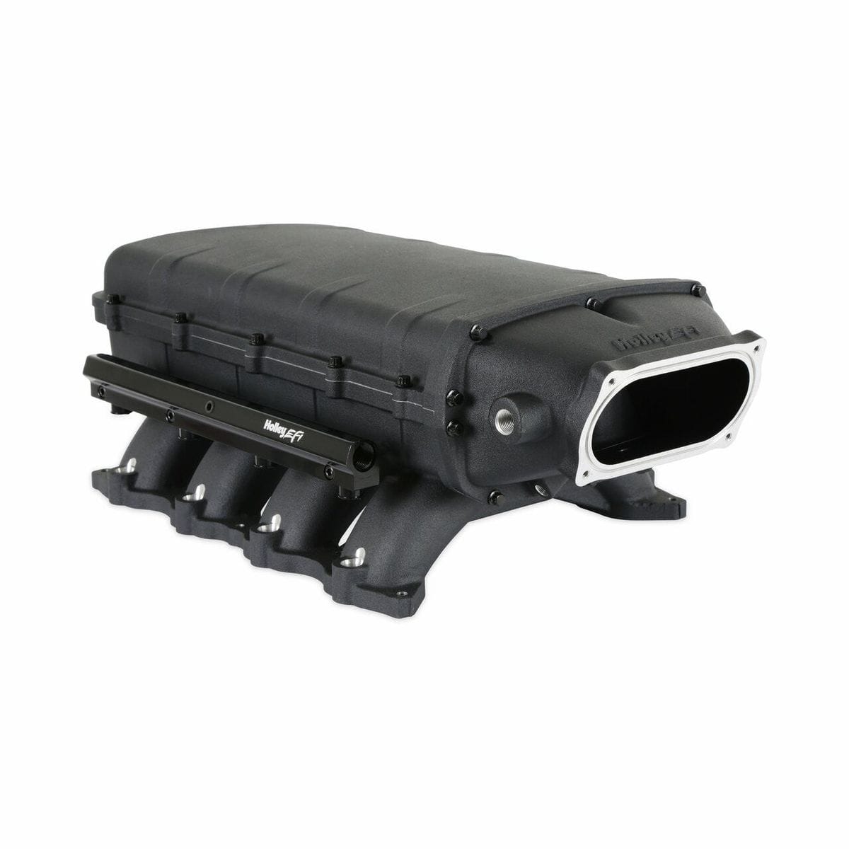 Holley Ultra Lo-Ram Intake Manifold Black (fits Ford Coyote 11-23 Mustang) Oval TB