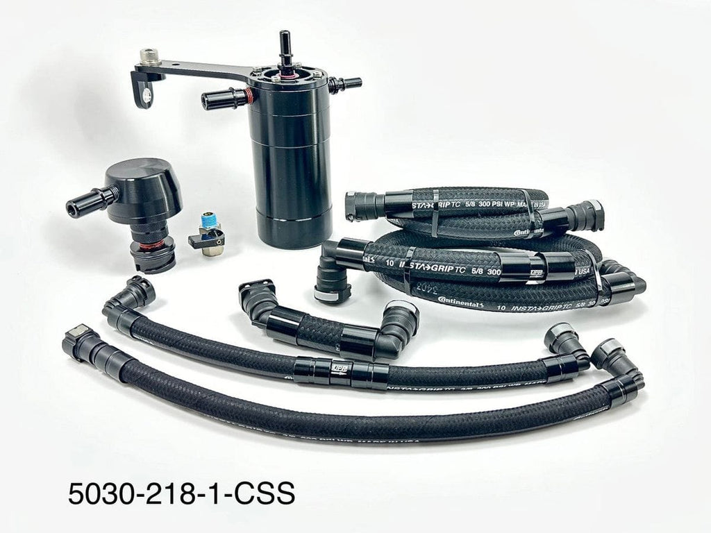 Plug N Play™ Pro Series Dual Valve Oil Catch Can with CSS (fits 14