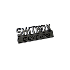 Shitbox Edition Emblem Black Chrome with Black Text