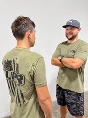 Team UPR American Flag T-Shirt - Military Green