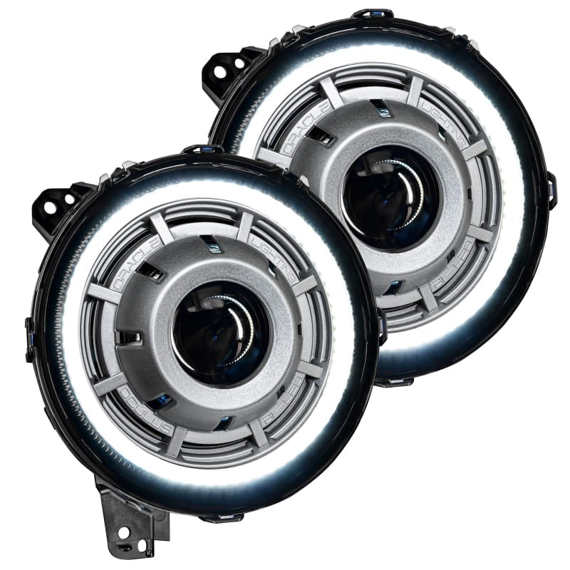 Oracle Oculus Bi-LED Projector Headlights for Jeep JL/Gladiator JT Satin Silver 5500K