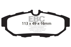 EBC 10-14 Ford Mustang 3.7 Yellowstuff Rear Brake Pads