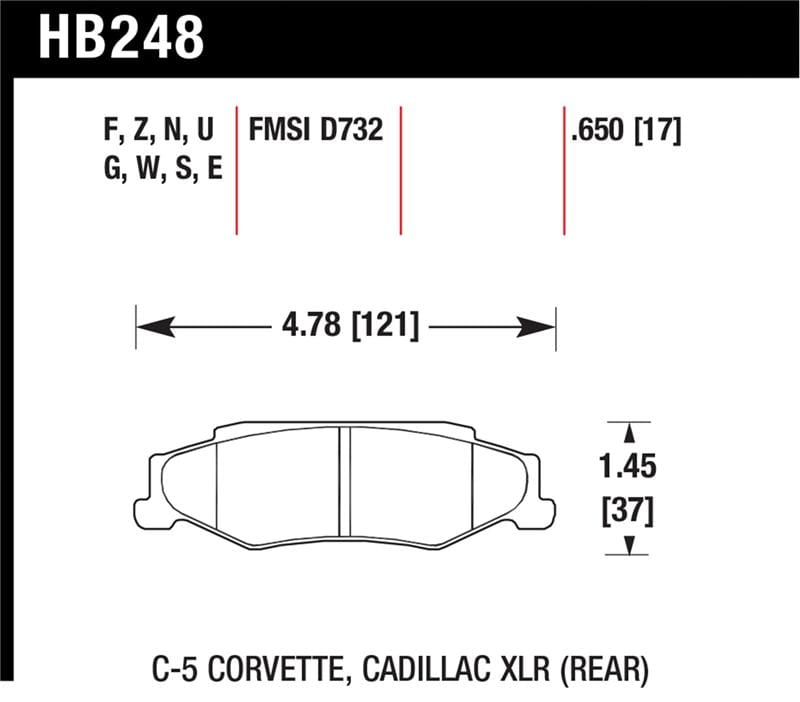 Hawk 97-12 Corvette/01-04 Z06/05-09 Z51 DTC-70 Race Rear Brake Pads