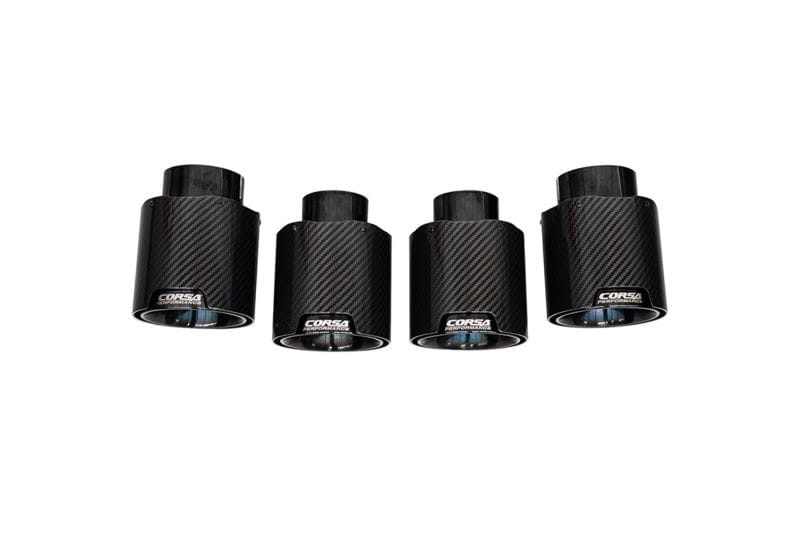 Corsa 20-25 Chevrolet Corvette C8 RWD 4.5in Carbon Fiber Black PVD Tip Kit (For Corsa Exhaust Only)