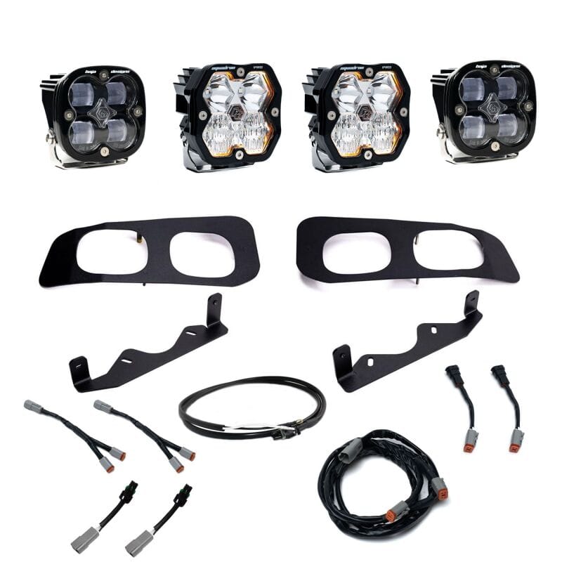 Baja Designs 2023+ Ford Super Duty Squadron Pro/SAE 2.0 Dual Fog Pocket Kit (SAE Fog) - Clear