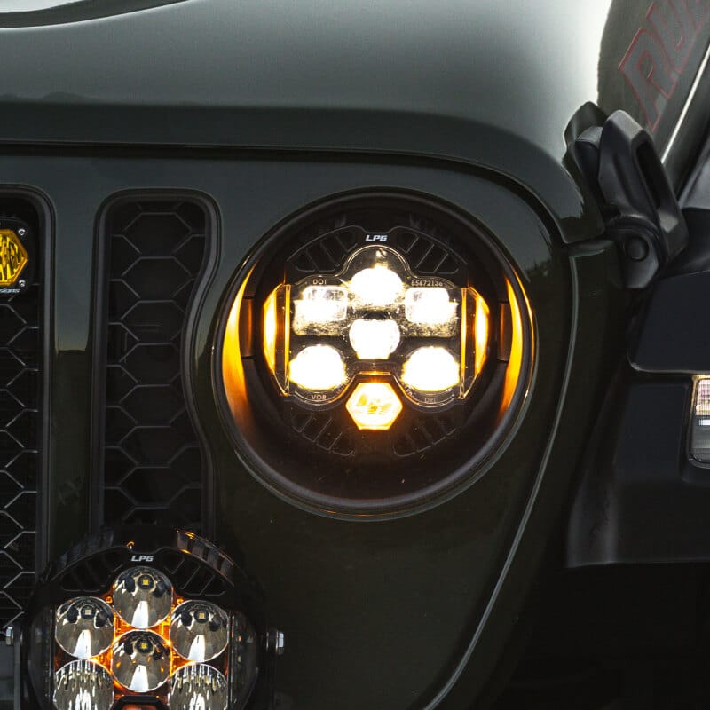 Baja Designs 18-25 Jeep Wrangler JL/20-25 Gladiator JT (w/Halogen) DOT LP6 LED Headlight Kit - Amber