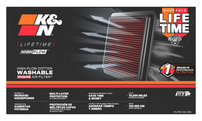 K&N 94-02 Dodge Ram PickUp 3.9?5.2/5.9L Drop In Air Filter