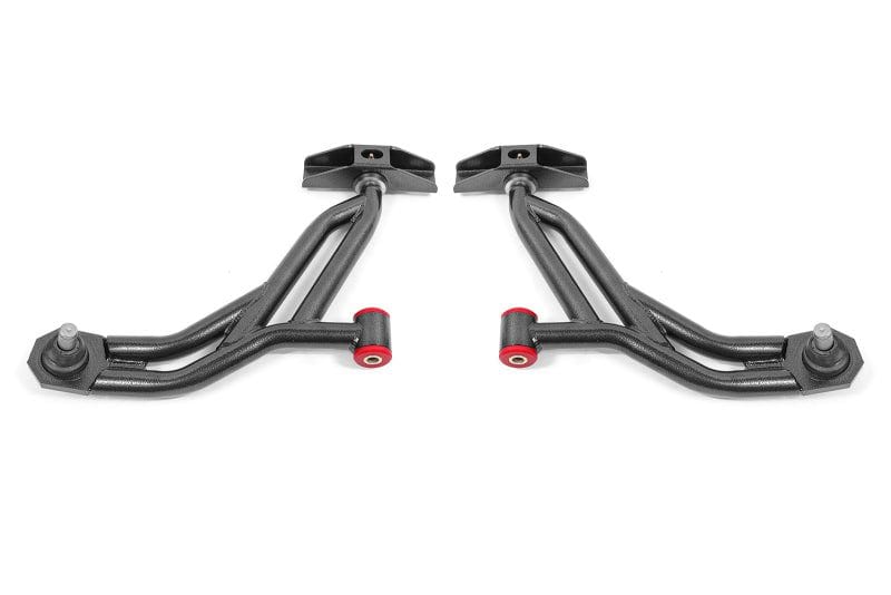 BMR 10-14 Ford Mustang Adj. Lower A-Arms Delrin/Rod End w/ 19mm STD. Ball Joint - Black Hammertone