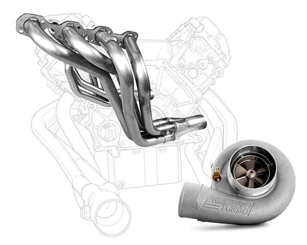 Long tube headers and turbo clearance enabled by UPR's tubular K-member