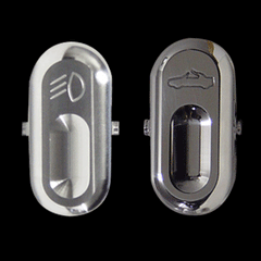 94-00 Mustang Billet Convertible Top & Fog Light Button Set